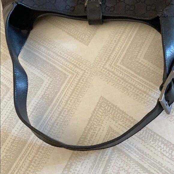 Gucci GG Motif Hobo Black Canvas & Leather Bag - Picture 5 of 10